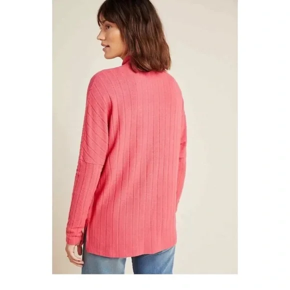 Anthropologie Eri + Ali tunic Fiona Hacci pullover ribbed mock neck - Picture 3 of 8